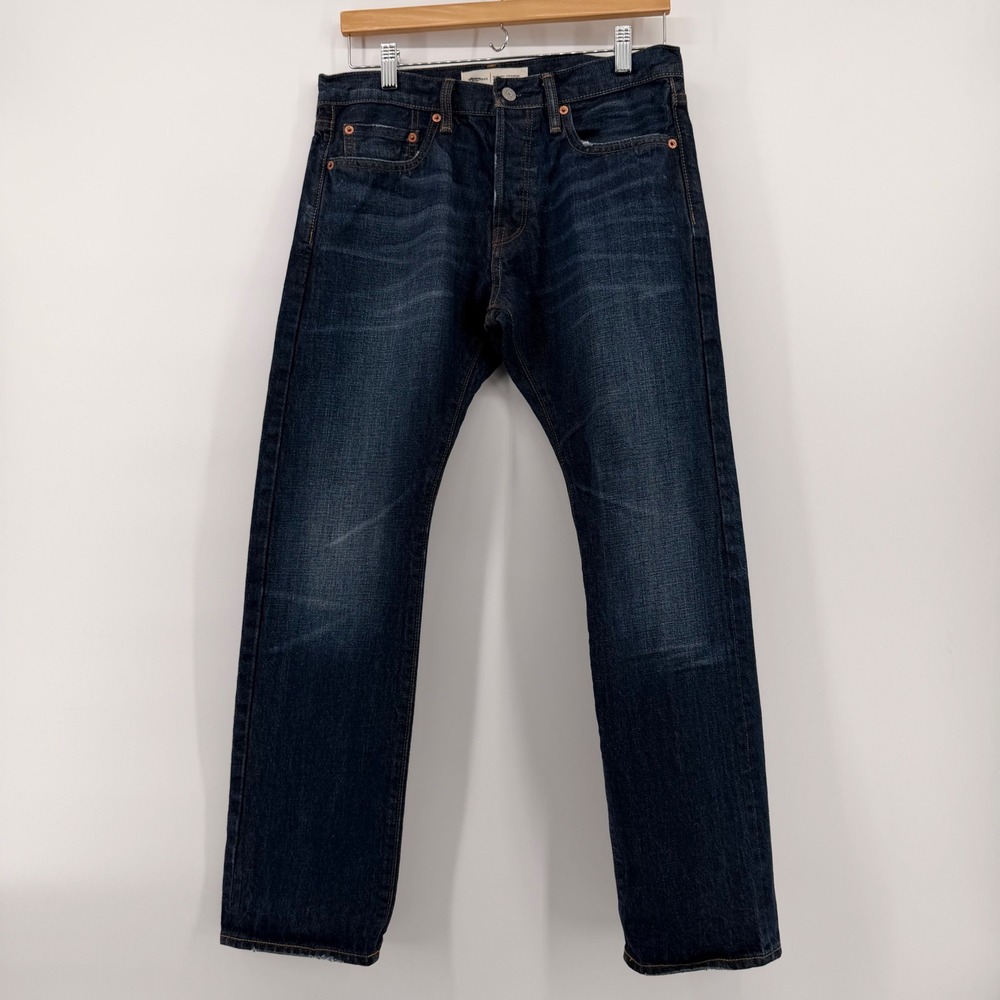 Gap 1969 Mens Slim Kaihara Japanese Selvedge Jeans Dark Wash Button Fly 30x28